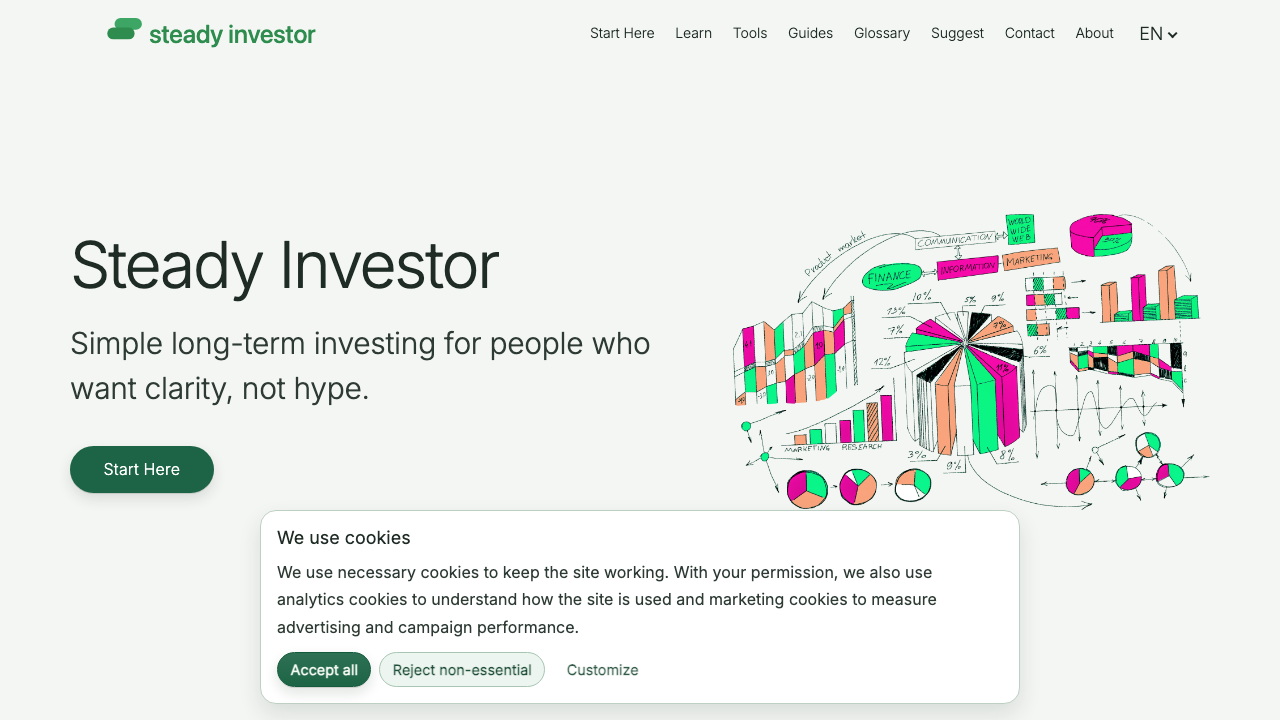 Steady Investor homepage shown inside a browser frame.